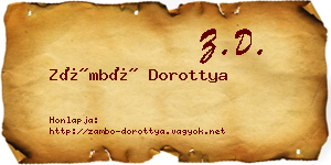 Zámbó Dorottya névjegykártya